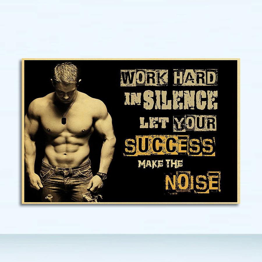 Umelecká maľba Retro plagát Nástenná výzdoba domova Rôzne kreslené formy Fitness Bodybuilding Muscle
