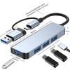 4-in-1 USB C Hub Support USB 3.0 4 Port Adapter for Smart Phone PC Multiport USB Adapter