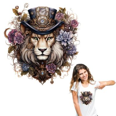 Gentle Lions Patches For Clothing Diy Hoodies Jeans Parches Ropa Clothes Sticker Heat Press Appliqued Thermal Patches