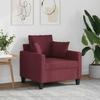 Vidaxl Armchair, Wine Red, 60 Cm, Upholstered In Fabric