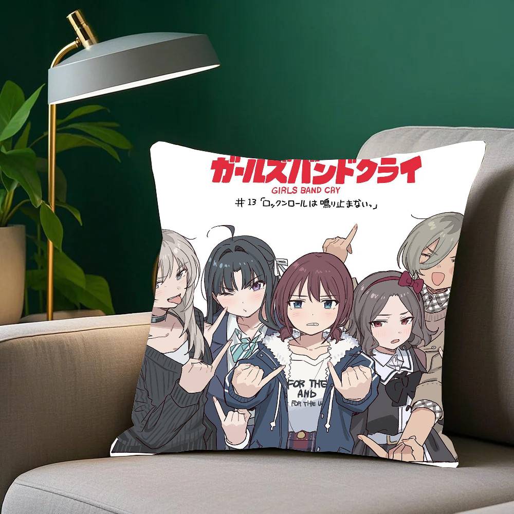 Anime Girls Band Cry Pillow Case Home Decor Throw For Sofa Bed Car Room Decor Gift Idea