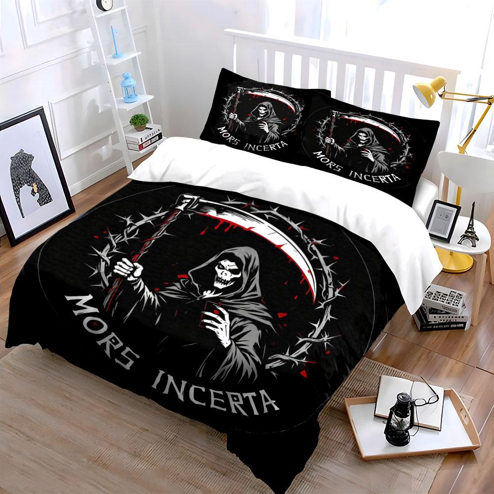 Grim Reaper Decor Three-Piece Set Soft Comfortable Duvet Cover Bedding Set Included 1*Duvet Cover & 2*Pillowcases, Gift