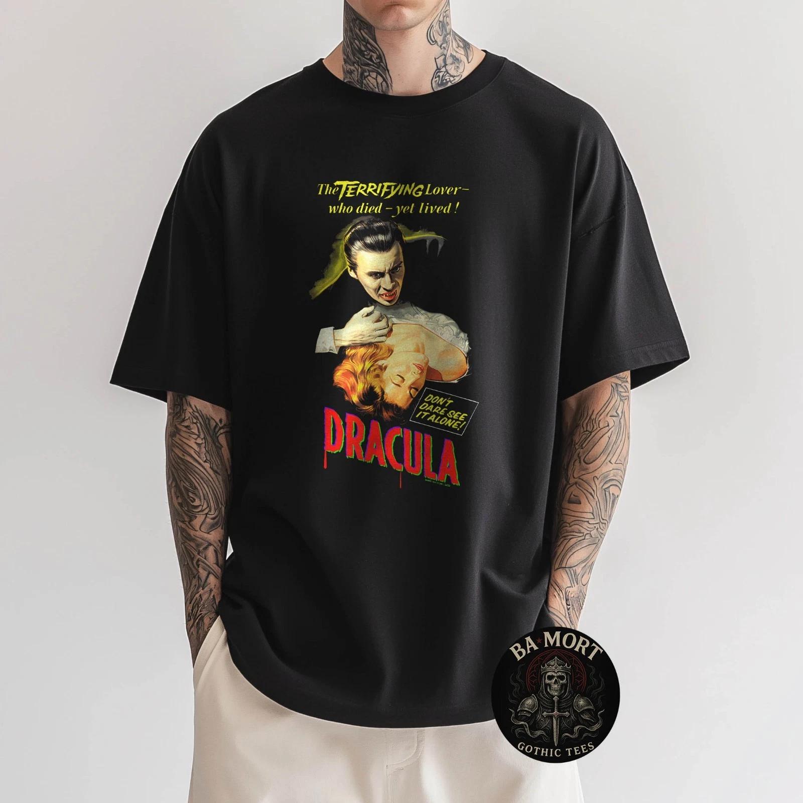 Dracula Movie Release Poster Art Christopher Lee 100% Cotton T-shirt Mens Tees Top S