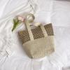Straw Woven Tote Bag Women Summer Beach Handbag Natural Rattan Shoulder Bag Casual Vacation Style Bag