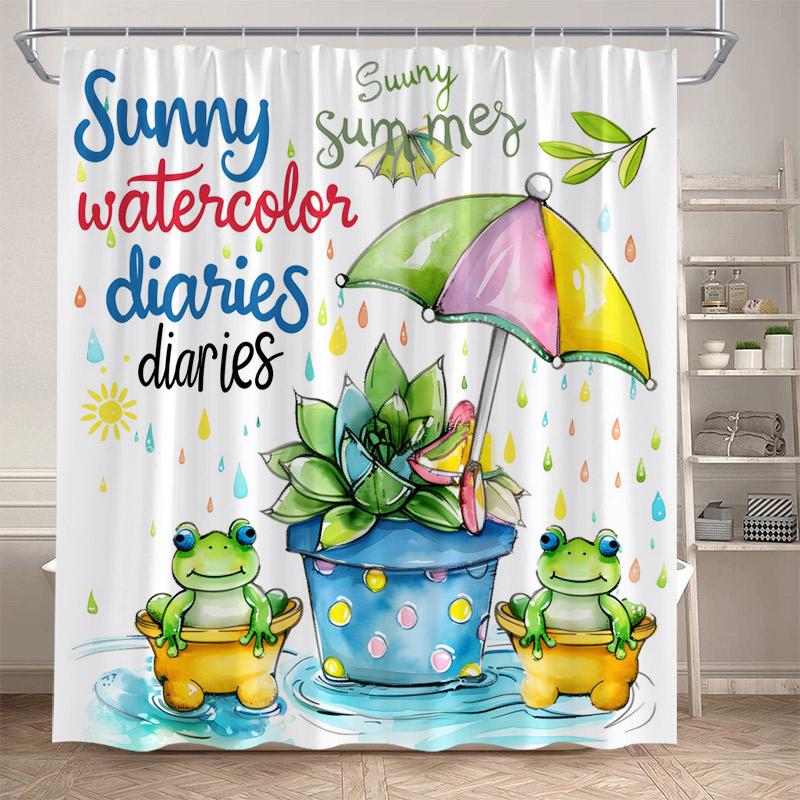 Funny Cartoon Bathing Cats Shower Curtains Cute Animals Pet Cat Kids Bath Curtain Polyester Children Bathroom Decor With Hooks