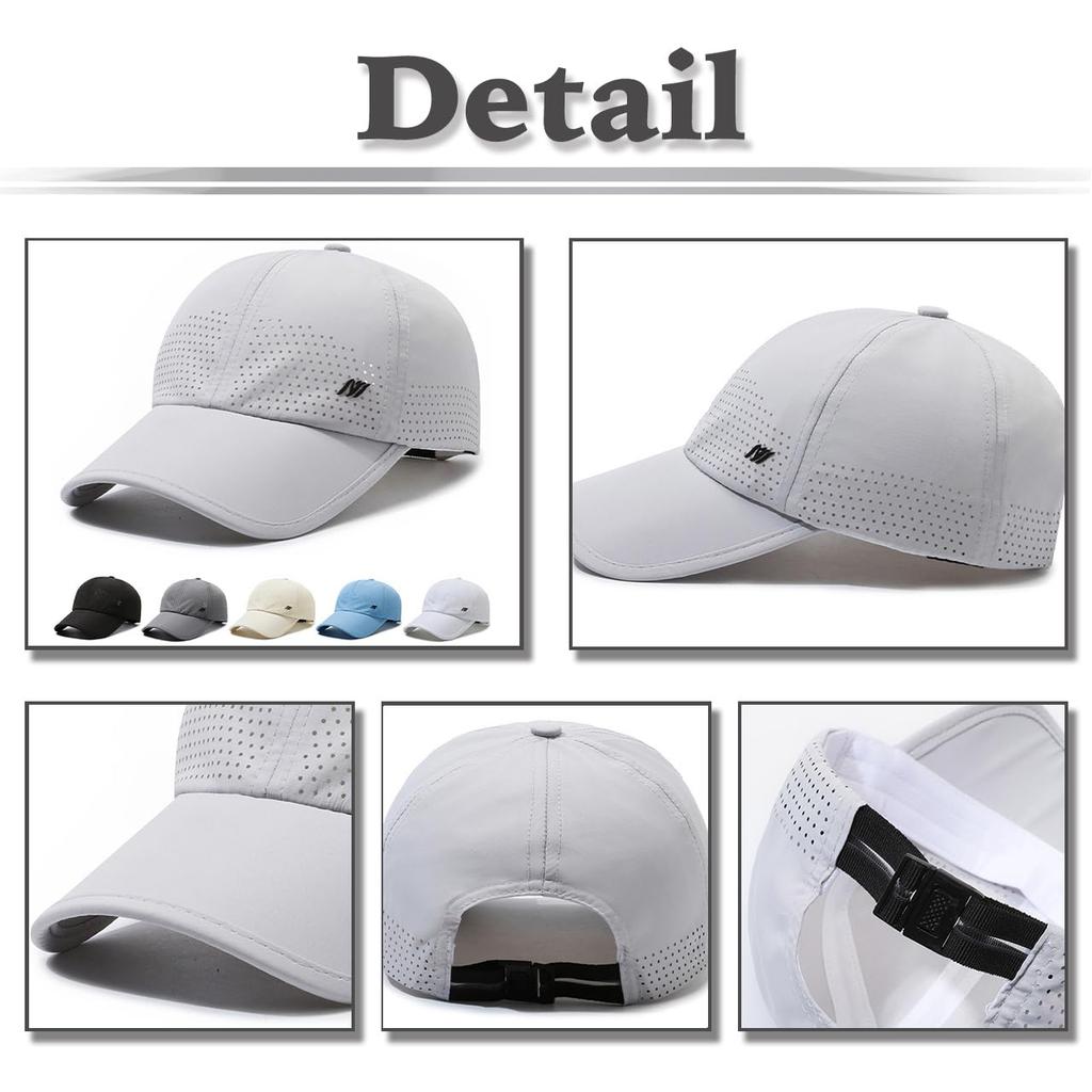 Dry CZA171 [White Fang] Hat, Cap, Mesh, Sports, Outdoor, Simple, Men's, Women's, (White)