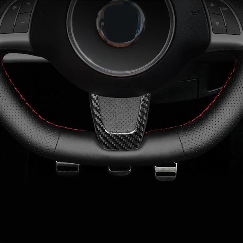 Real Hard Carbon Fiber Sticker Car Steering Wheel Cover Trim Accessories For Fiat 500 Abarth 595 2012 2013 2014 2015 Replacement