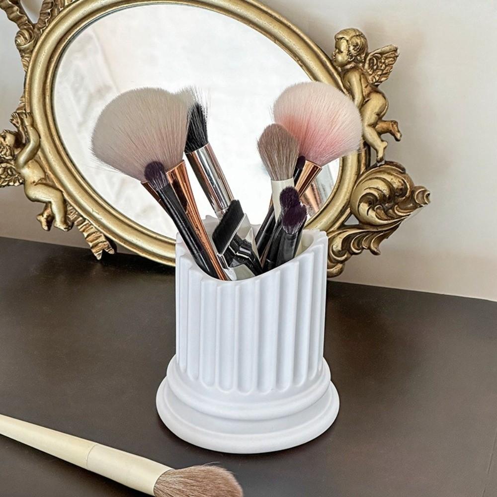 Stone Pillar Makeup Brush Storage Roman Column Pencil Holder Creative Desk Organizer  Student Use