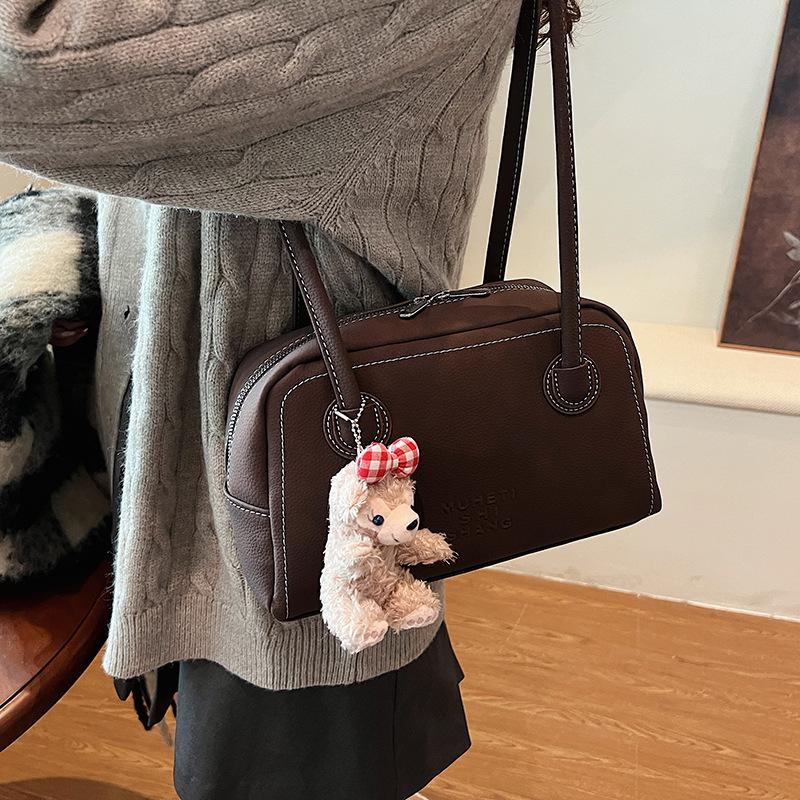 

Commuter retro Maillard bag women s 2025 new versatile shoulder underarm bag handbag 27*9*16 кофейный