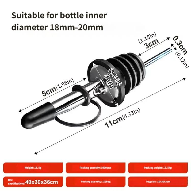 Liquor Pour Spouts with Dust Cap Set of 6 Stainless Steel Leak Proof Oil Dispenser Bottle Pourers For Home Kitchens Bar
