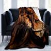 Horse Petal Flannel Throw Blanket Wild Animals Blanket Super Soft Warm Lightweight for Living Room Travel Sofa Couch Bed Blanket