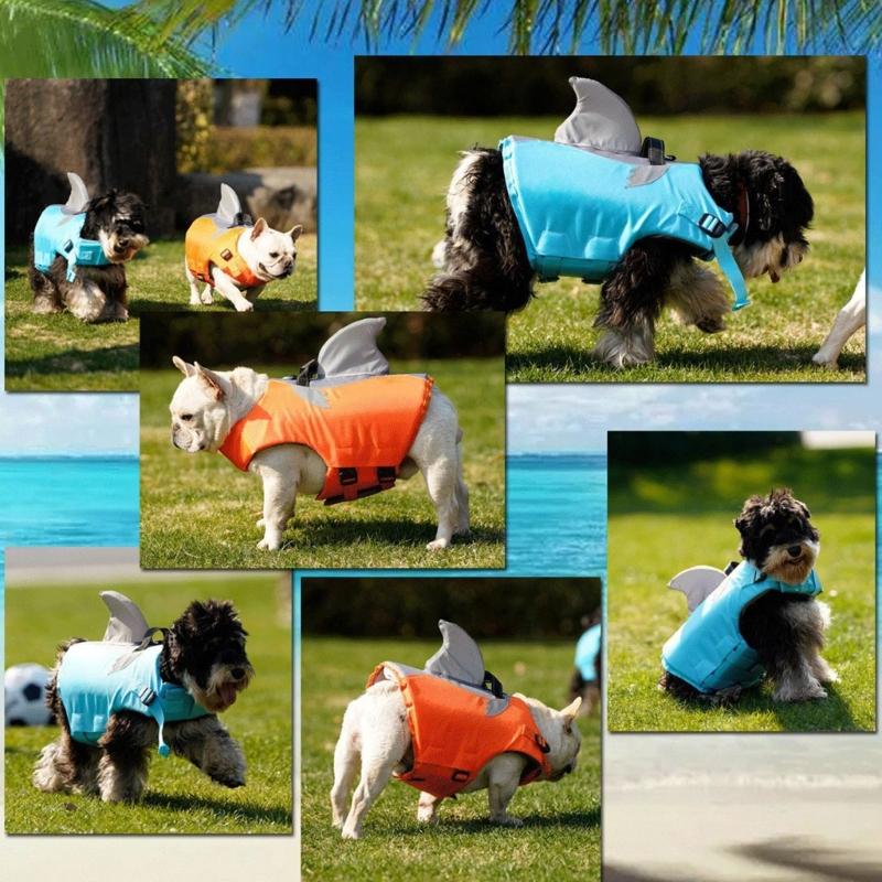 Dog Swimsuit with Superior Buoyancy Rescuing Handle Swim Flotation Device Dog Life Vests for Swimming Float Coat
