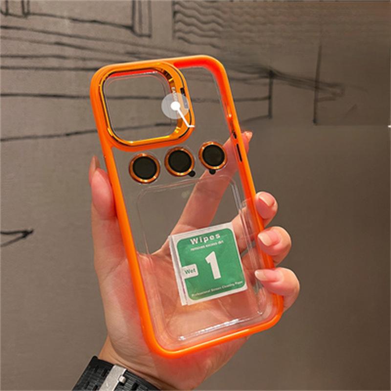 

Подходит для чехла для мобильного телефона Apple 16, чехол-книжка для объектива, подставка, iPhone 15pro с защитной пленкой для объектива, 14 противоударный защитный чехол iPhone16plus оранжевый