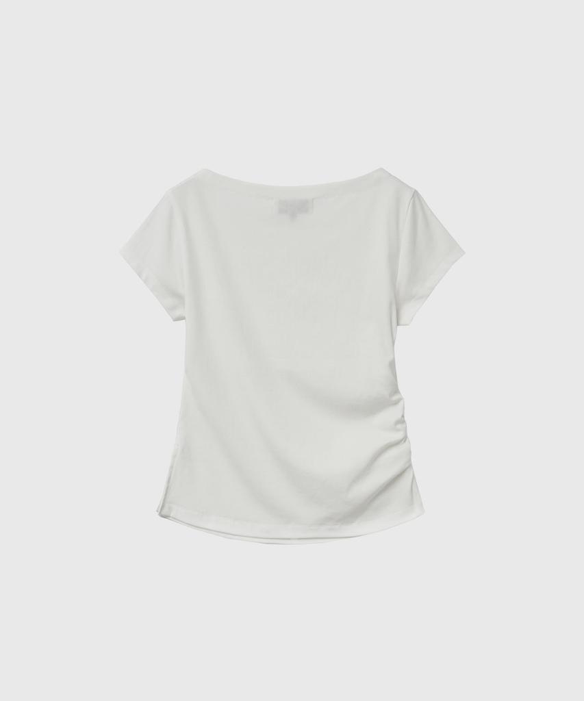 GENERALIDEA Drape Shirred Jersey Blouse [Off White] / Gf2Lts527