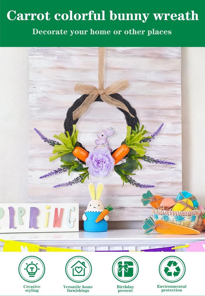 Easter Rabbit and Egg Wreath - Outdoor Garden Party Ornament