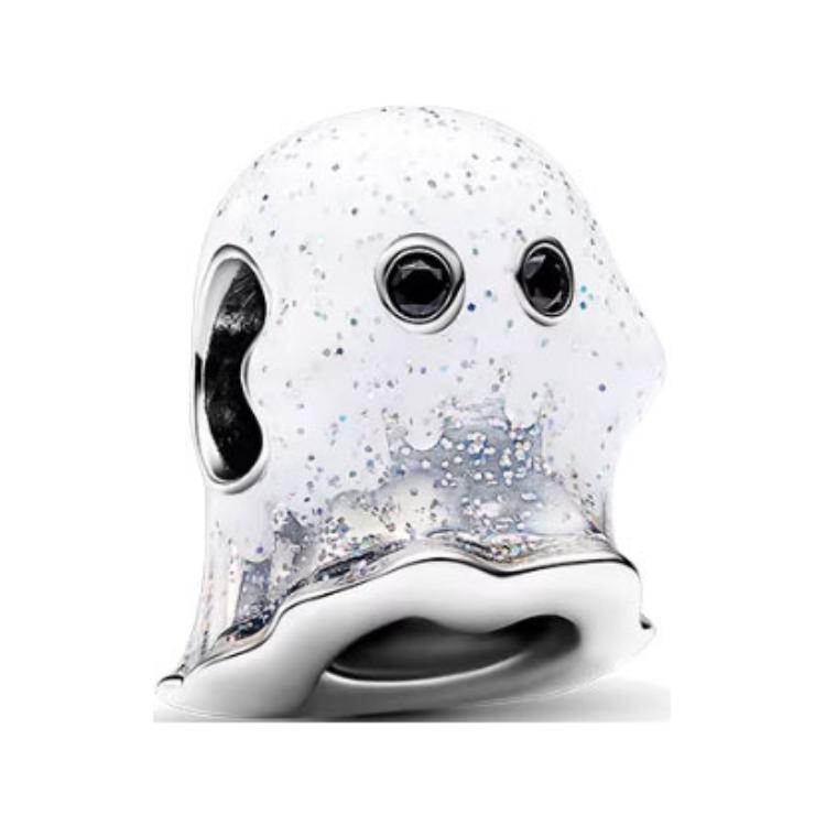 Pandora Glow In The Dark Ghost Design Pendant Women pendant White 793404C01 Box
