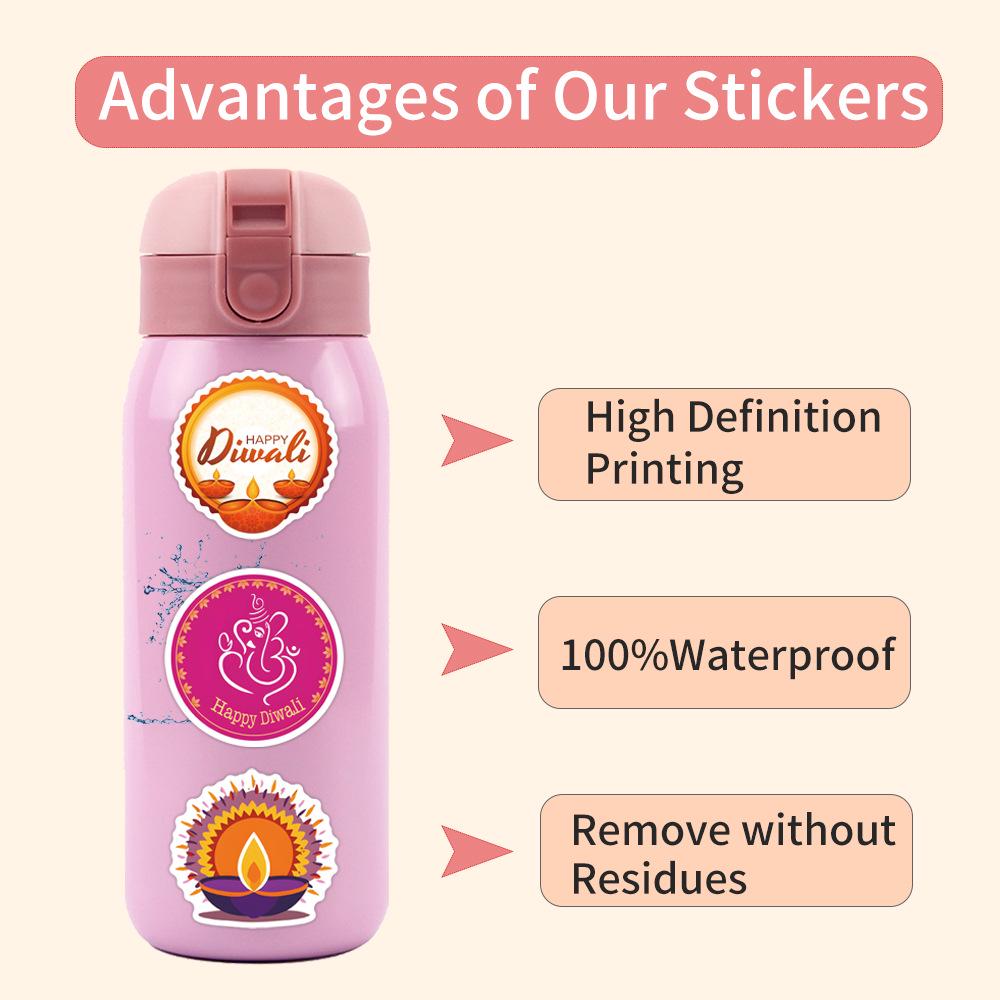 110 New Style Waterproof Diwali Graffiti Stickers for Suitcases & Phones