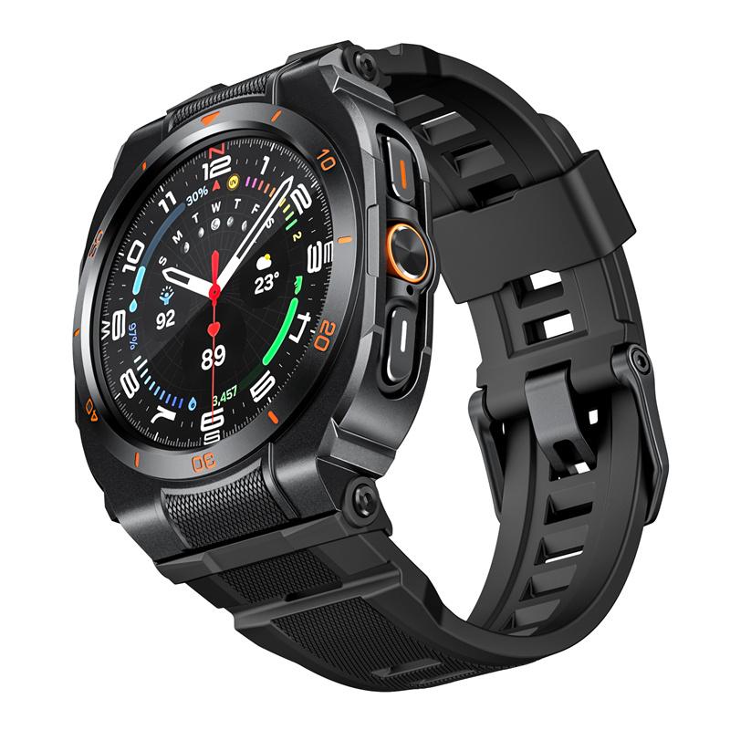 Metal Case+Strap for Samsung Galaxy Watch Ultra 47mm Strap Silicone Breathable Strap Replacement Band for Samsung Galaxy Ultra 2025/2024 Correa