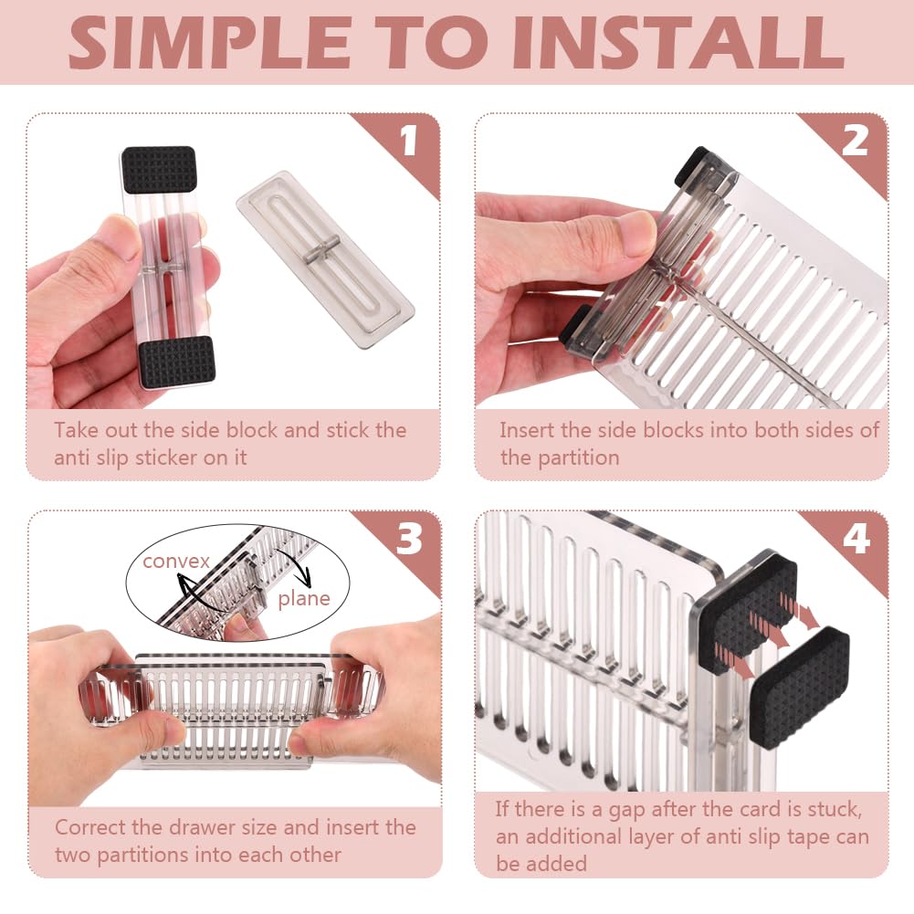 Expandable Drawer Dividers 10.8-20inch Adjustable Organizers for Kitchen Utensils Drawer Separators Dresser Drawer for Clothes