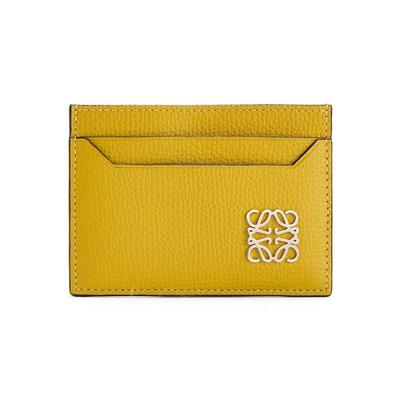 Anagram Serie Geprägtes Kalbsleder Unifarbener Kartenhalter Damen Accessoires Ockergelb C821075X01-8110