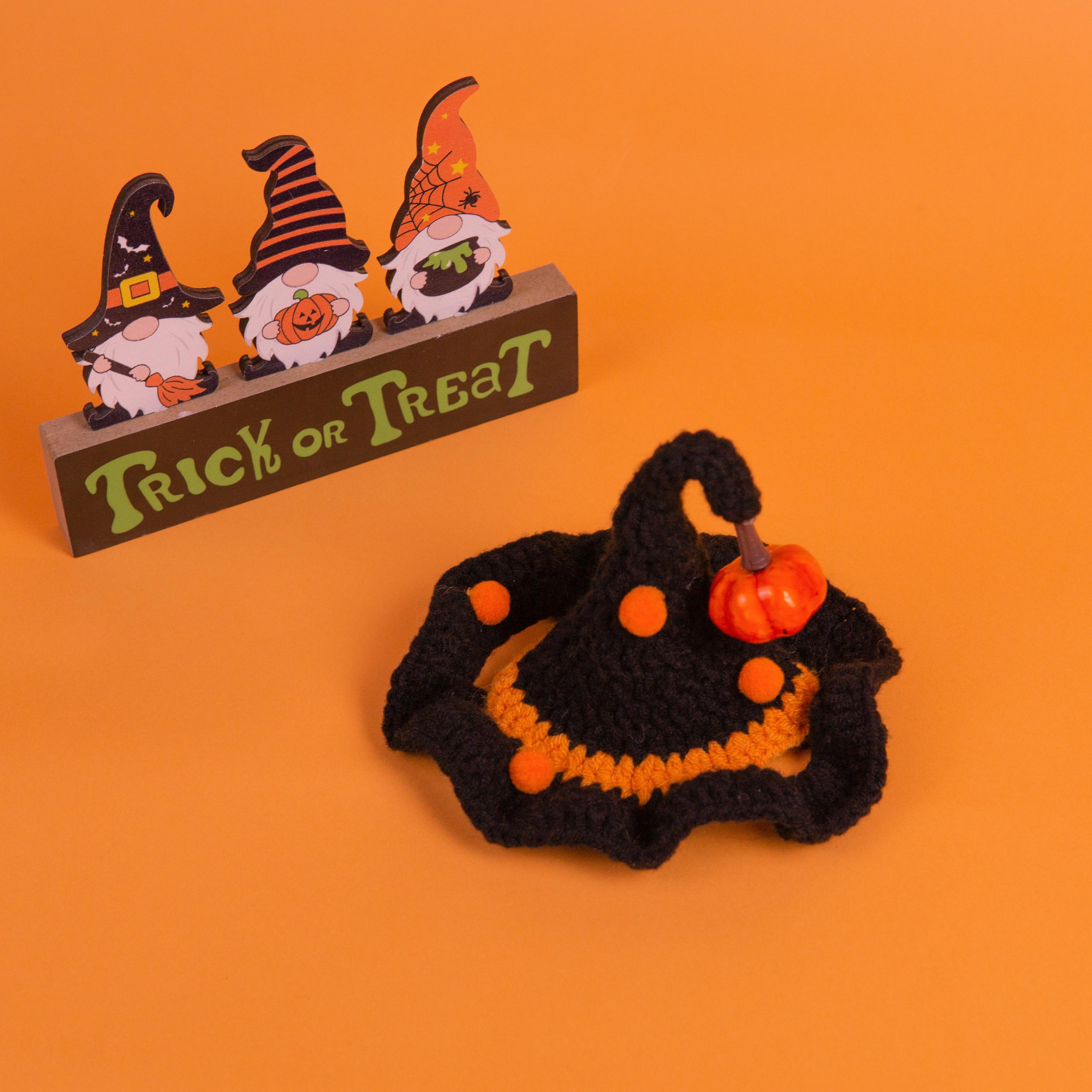 

Милый костюм для питомца на Хэллоуин, волшебная шляпа из тыквы, костюм на Хэллоуин, косплей на Хэллоуин для кошек и собак, вечеринка на Хэллоуин для домашних животных M neck 25-30cm