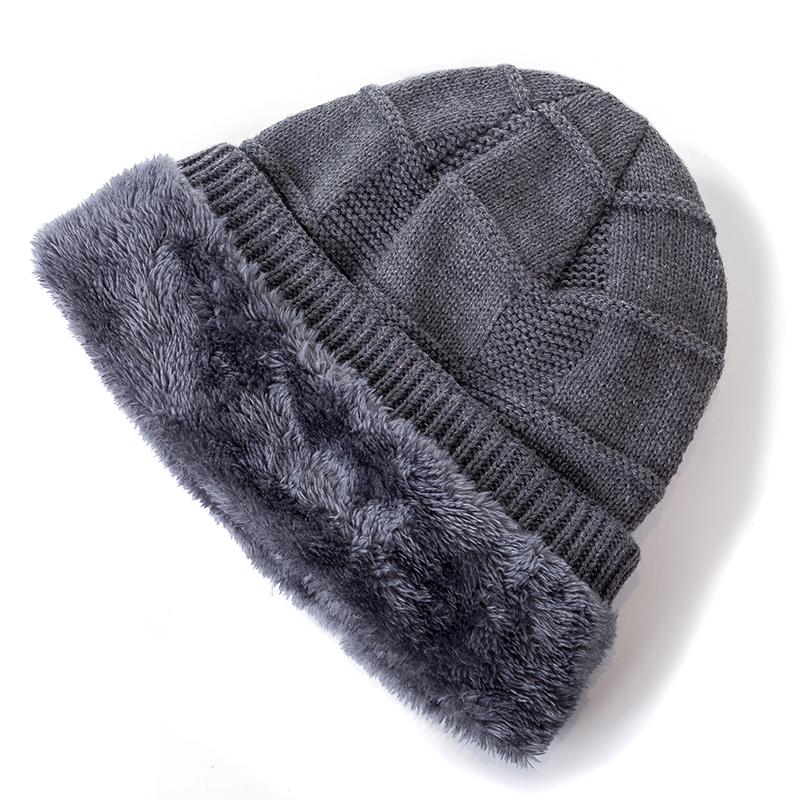 Hats New Winter For Stylish Men Women Slouchy Warm Ski Beanie Hat Plain Pattern Design Add Fur Lined Thick Knitted Hat Bonnet Cap