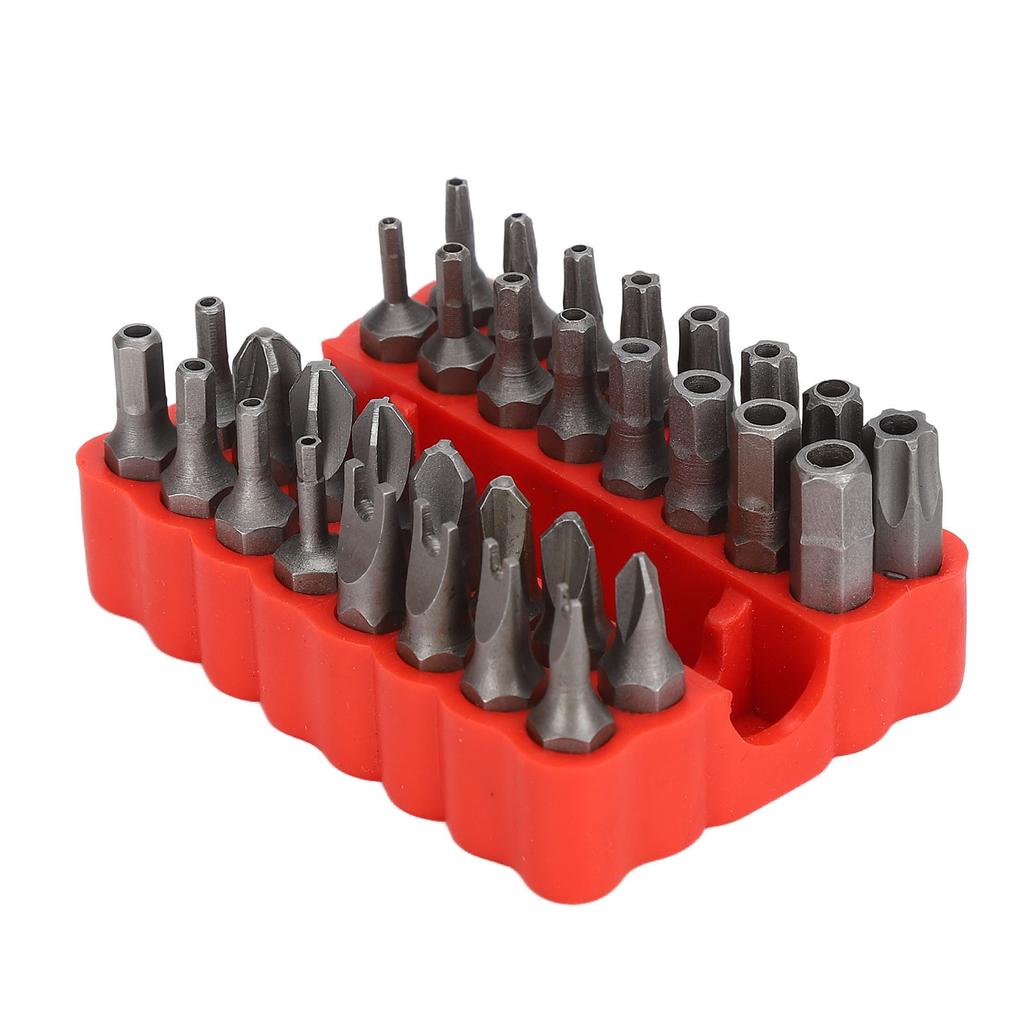 33Pcs Security Screw Hex Bit Set Chrome Vanadium Steel 14in Shaft for Vehicle Computer