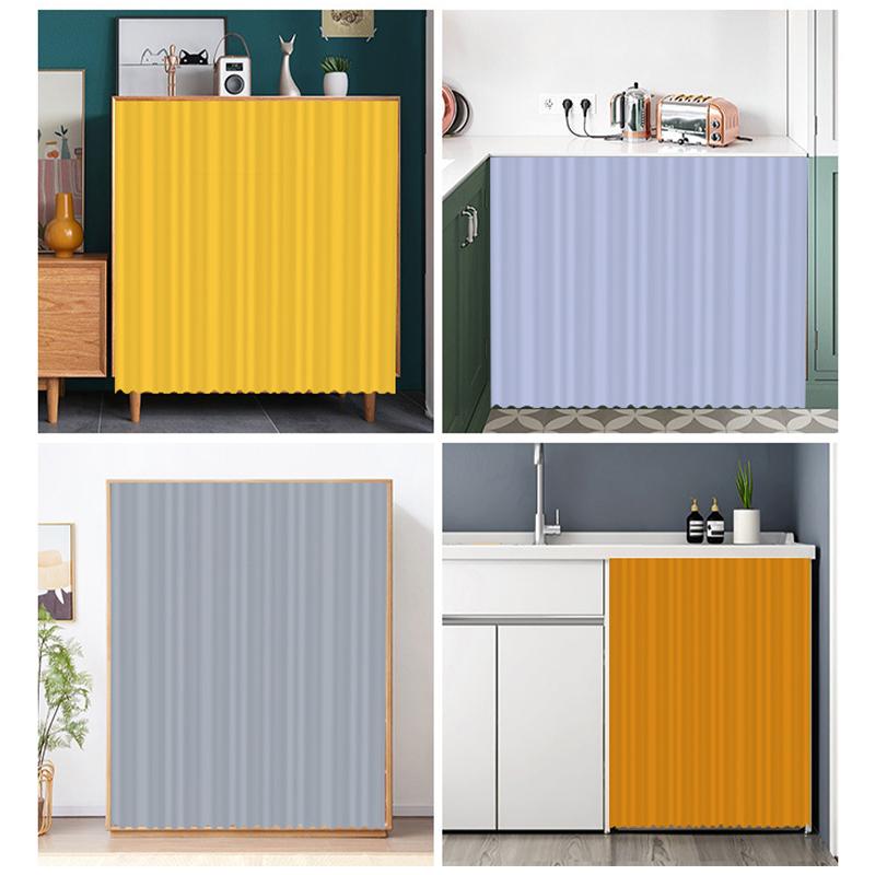 Ensfarvet skapgardin Kjøkkenhyllegardiner Dekorative skapdørgardiner Vindusgardin Skapdørbeskyttelse Hjemmedekor