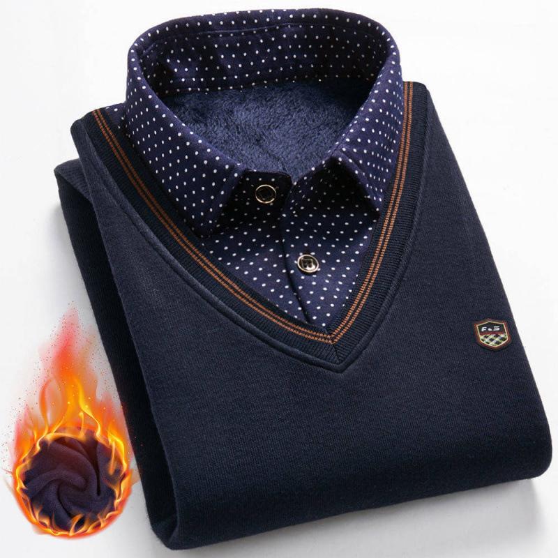 

Ніжна Базова Чудова Приталена Тепла Верхня Частина Чоловіча Сорочка З Двома Частинами З Імітацією Зимова Блузка На Флісовій Підкладці Клітчаста Сорочка 4XL