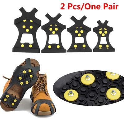 1 Pair 10 Studs Winter Anti-slip Covers Snow Shoes Spikes Crampons Cleats Anti-Skid Ice Gripper