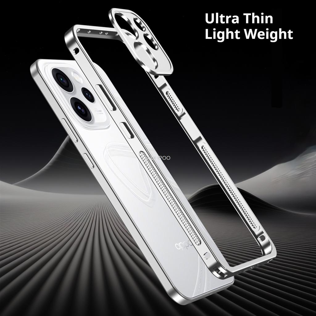 Ultra Thin Aluminum Frame Metal Bumper Case For OPPO Reno 16 Pro 14 15 Pro Max Find X8S X8 Ultra with Camera Protector