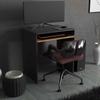 Small Computer Desk Gray Oak Wotan 68cm 1 Shelf Gaming Furniture School