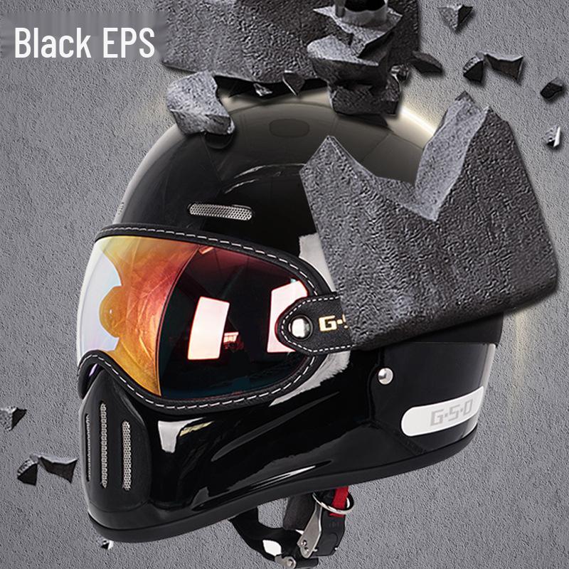 Fiberglass Retro Full Face Motorcycle Helmet for All Seasons - Unisex Winter Safety 3C Certified