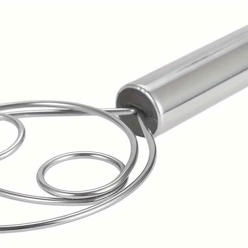 1pc, Danish Dough Whisk, Stainless Steel Dutch Bread Whisk, Hand Mixer Blender, For Cake, Bread, Pizza, Biscuits And More
