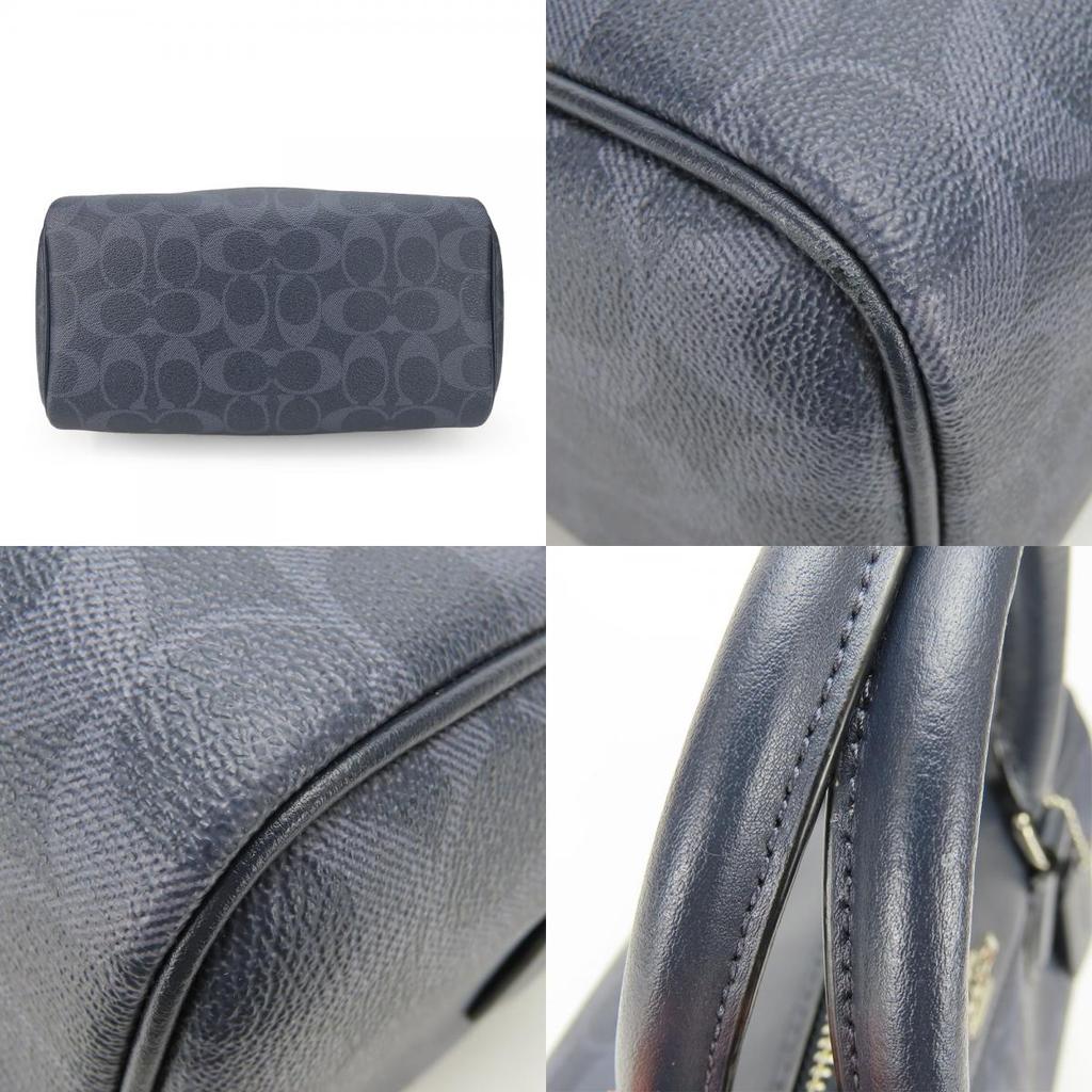 Używana torebka COACH F78263 Skóra z sygnaturą Granatowa Mini Boston