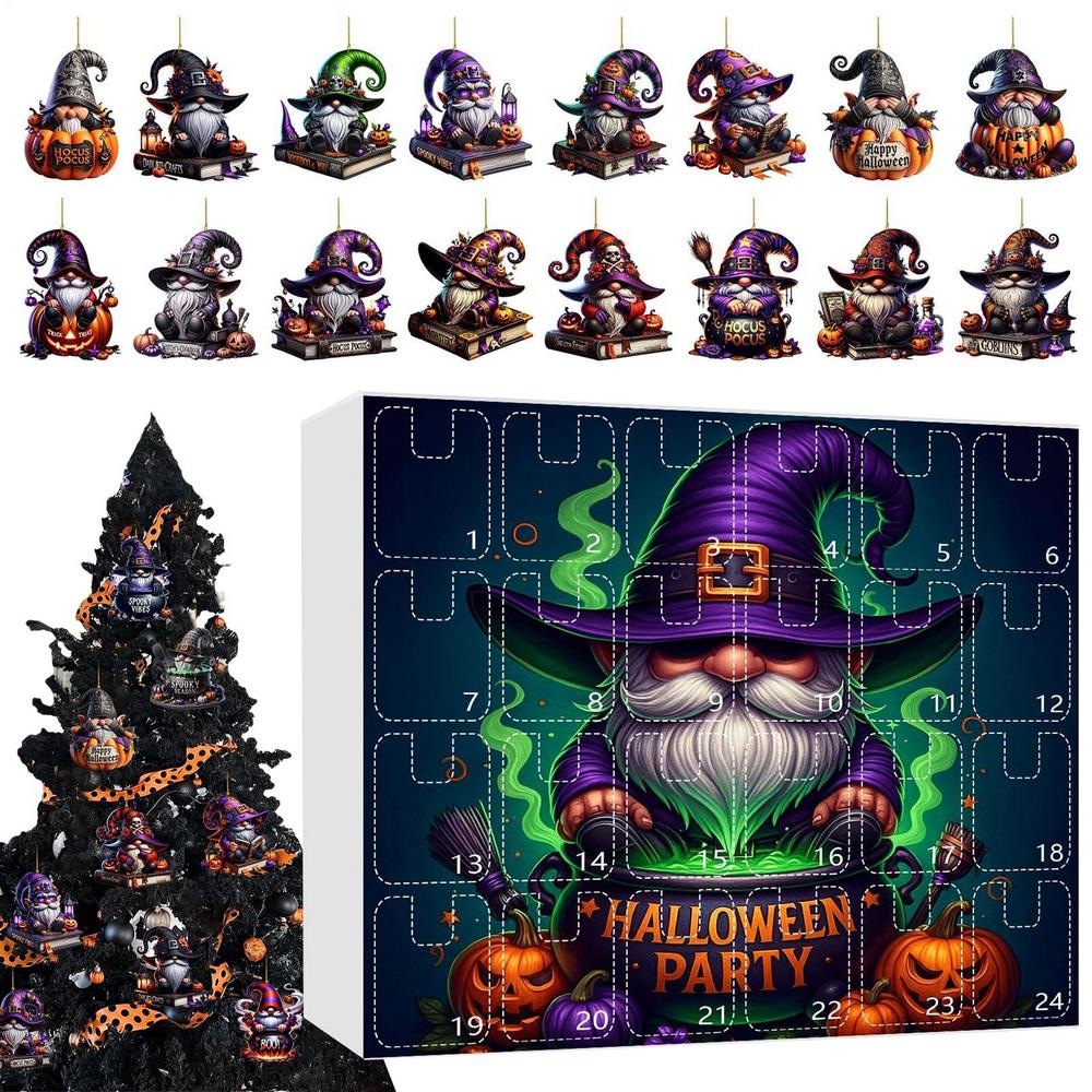 Halloween Countdown Advent 2D Acrylic Countdown Calendar Toy Figures Holiday Planner Decor 24 Days For Girl Boy Toddler Kids