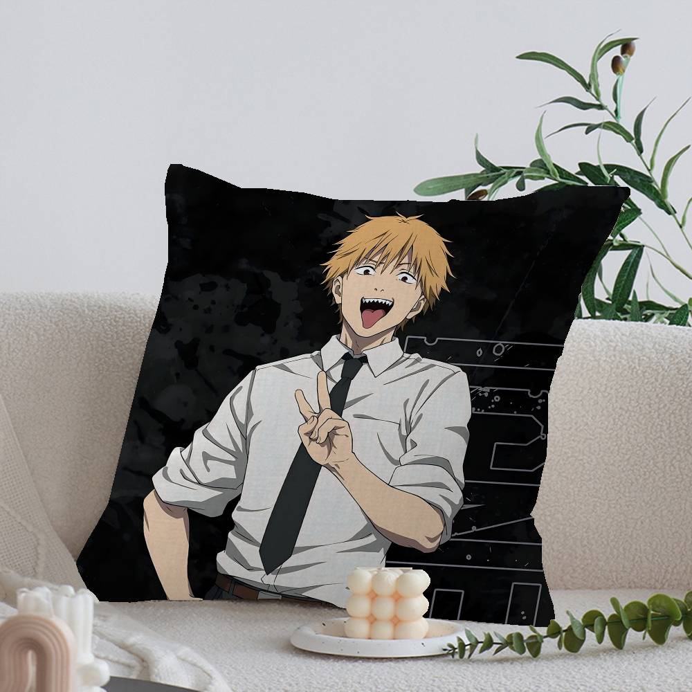 Anime Chainsaw Man Poszewka na poduszkę Poduszka Poszewka na poduszkę Pokój dzienny Sofa Wystrój domu Spersonalizowana