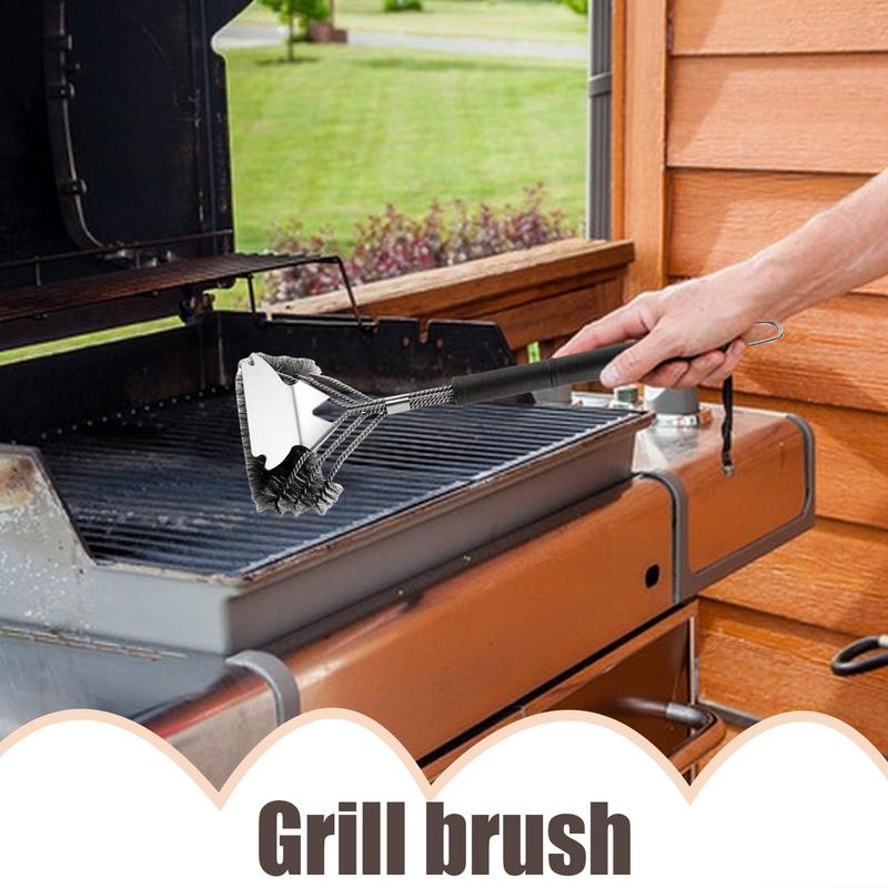 BBQ Grill Brush Stainless Steel Barbecue Grill Brush Cleaner For Outdoor Scraper Grilling Accessories Ergonomic Lightweight