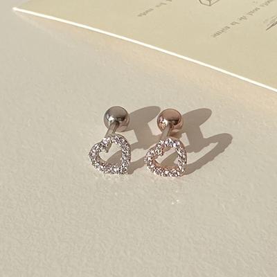 Damen Herz Zirkonia Piercing Innere Conch Ohrringe