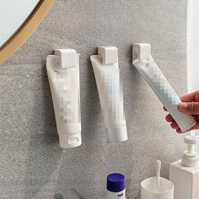 Zahnpastaständer, stanzfrei, wandmontierter Zahnpasta-Quetsch-Artefakt, Gesichtsreiniger-Clip, Badezimmer-/WC-Wandaufbewahrung