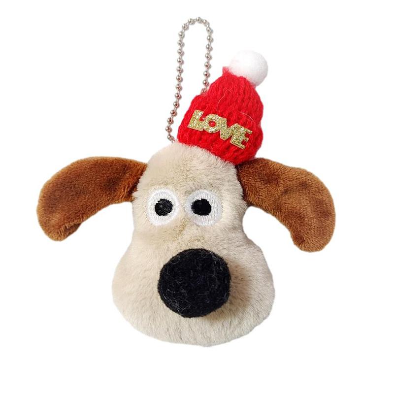 

Милая рождественская шапка, плюшевая игрушка в виде щенка, мультяшная собака, мягкая кукла, брелок, рюкзак, сумка для автомобиля, брелок, декор, подарок для ребенка