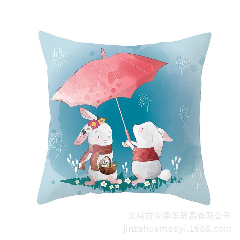 Cute Animal Cartoon Print Pillow Cover Shopee Home Supplies Car Sofa Cushion Cover