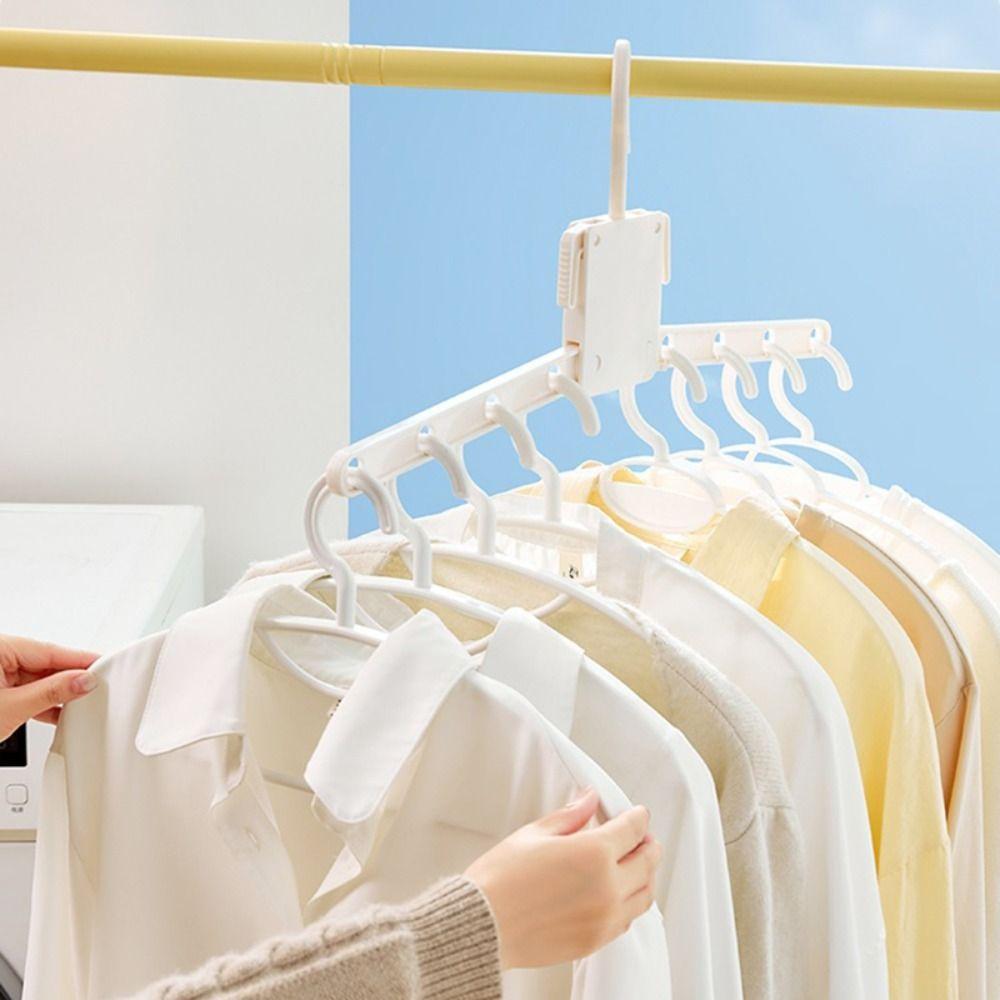 Durable Foldable Clothes Hanger 8-Hole Portable Portable Hanger Windproof Multi-Function Clothes Hook Home & Travel