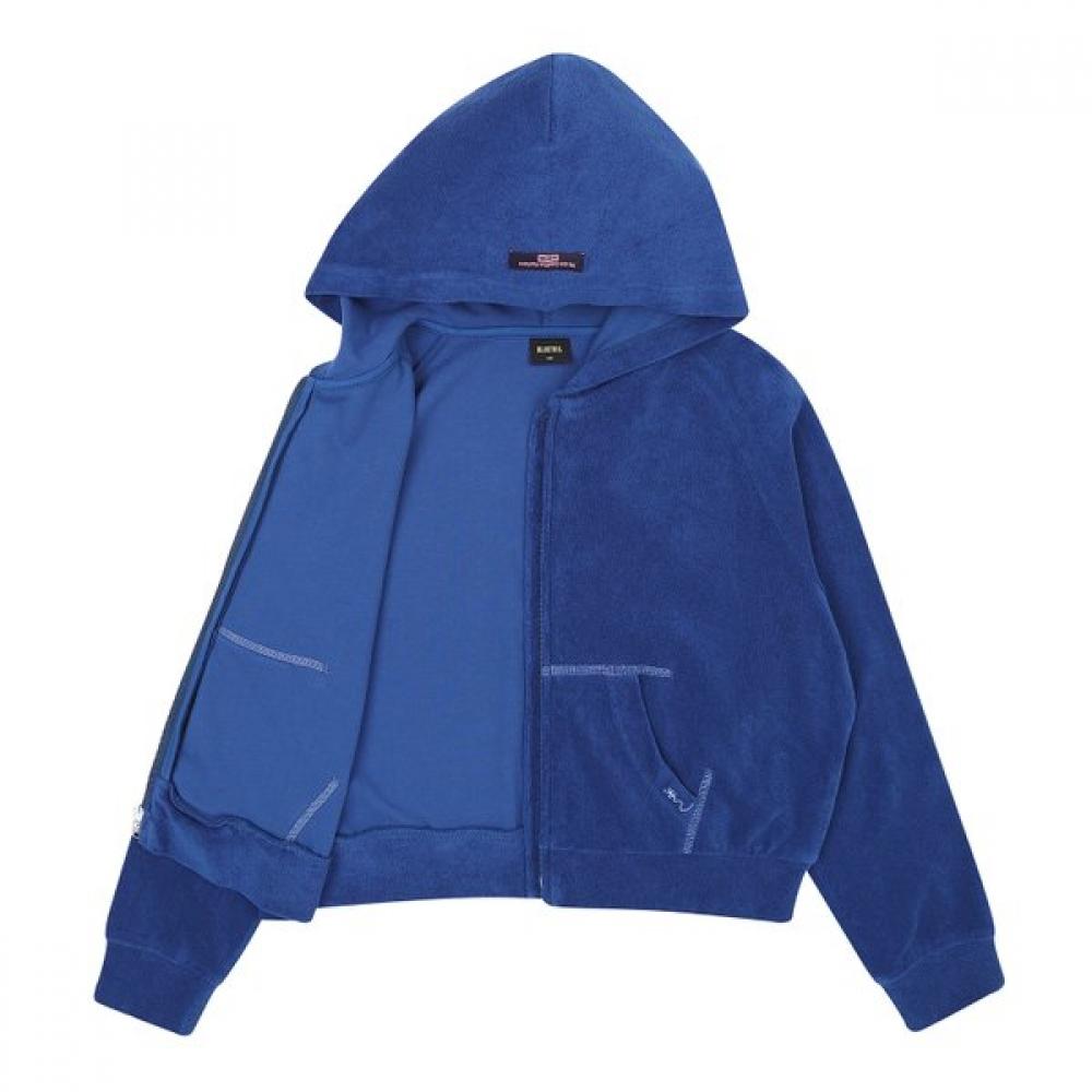 Bluetail Blue Terry Crop Hoodie Azb2jp03bu