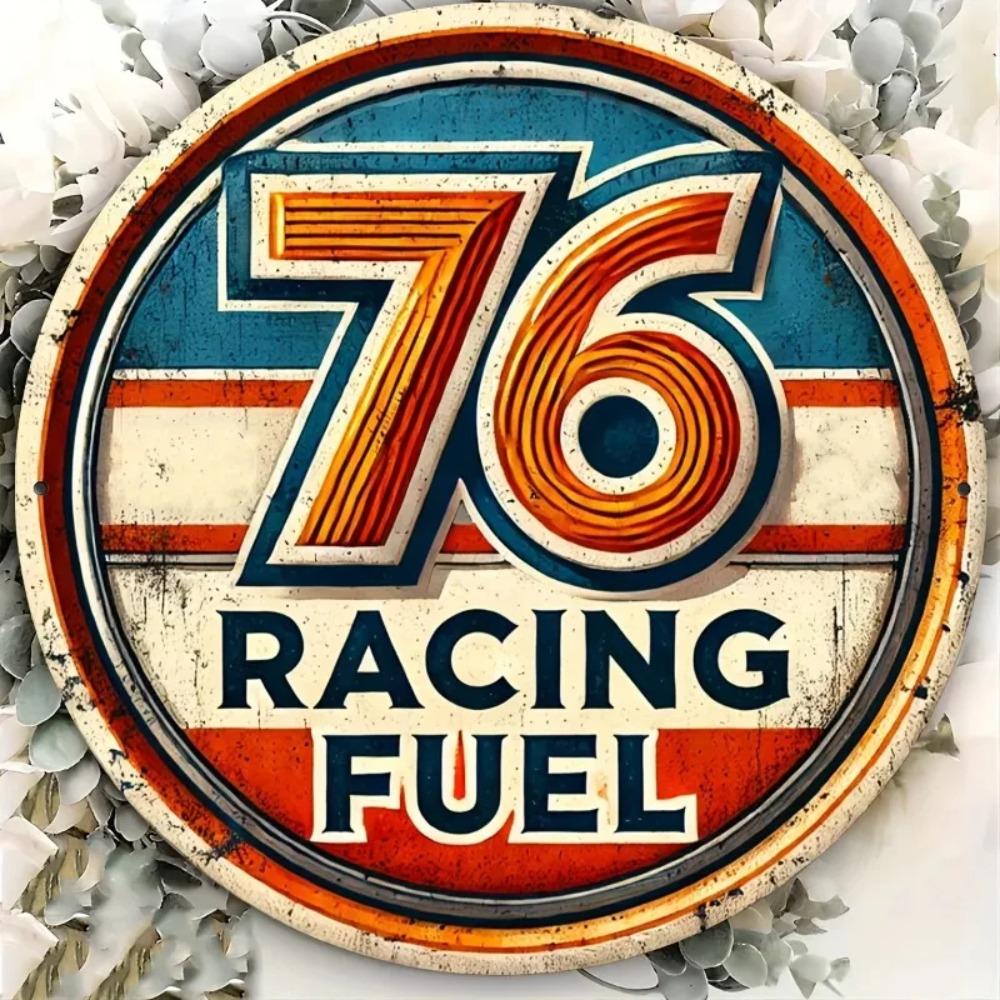 Vintage Metal Tin Sign xin Round Aluminum Wall Art Racing Fuel Decor Windproof Waterproof
