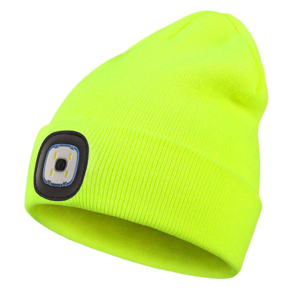 Customizable LED Light Up Knitted Winter Hat for Kids Warm Luminous Beanie With Embroidery Option Stock Available