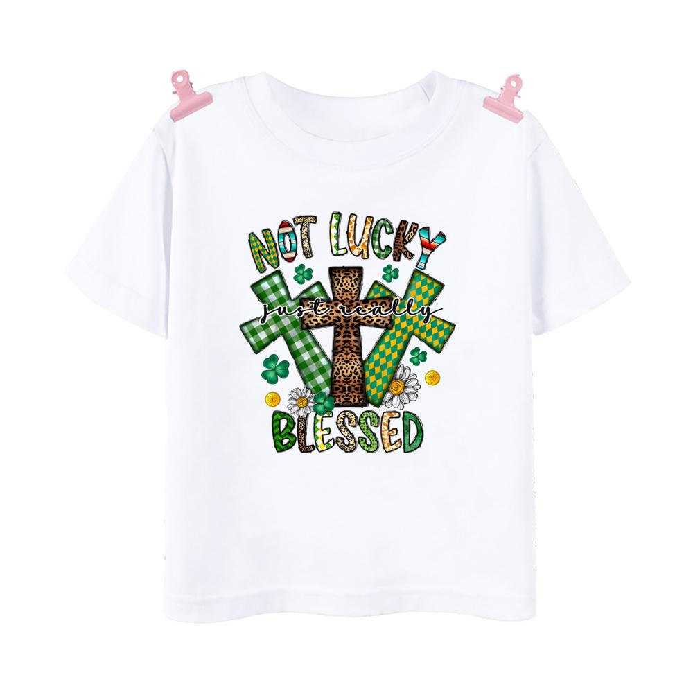 Rainbow Lucky Print Kids Shirts St Patricks Day Party Boys Girls Outfit Tshirt Holidy Child Short Sleeve Tops Toddler T Shirt