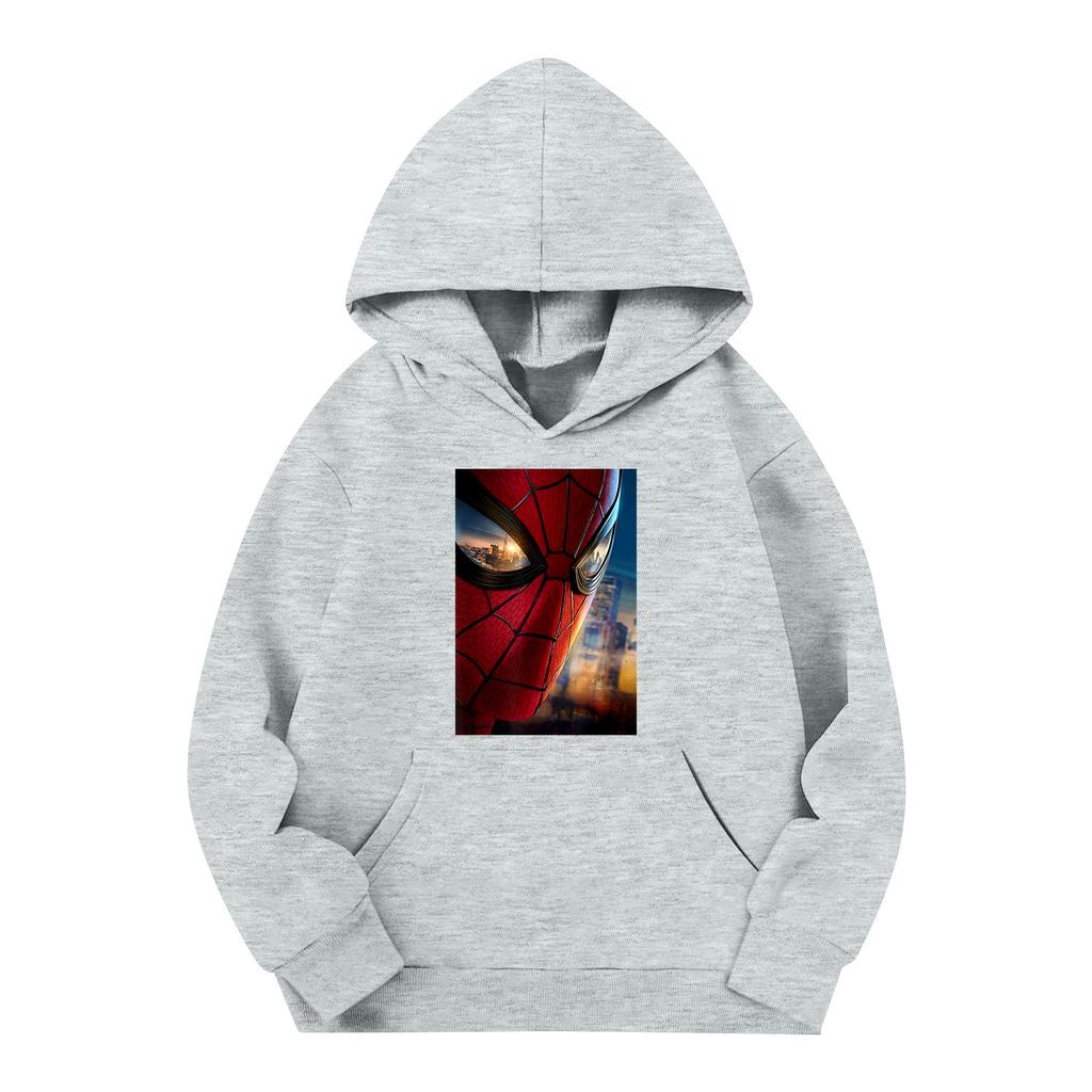 Kids Long Sleeve Pullover Hoodie with Pocket Letter Print Loose Fit Top