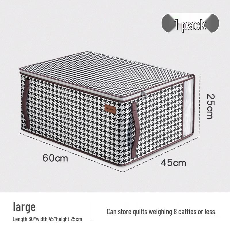 Large Transparent Foldable Fabric Wardrobe Organizer Box - Extra Capacity Quilt and Clothes Storage Basket