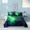 Colorful Geometric Bed Flat Sheet Printed Galaxy Bed Sheet Set With Pillowcase For Bedroom Luxury Queen King Honeycomb Bedspread